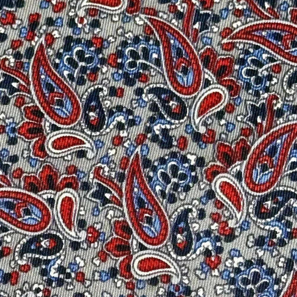 HERITAGE Shop ANDRINI Men's Silk Tie Gray Red Blue White Mini Paisley 57